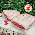Beef Sirloin aged frozen STEER young cattle Australia HEALTHY BEEF whole cuts 2.6-3.0 kg/pc (price/kg) Striploin / New York Strip / Has Luar - IN STOCK